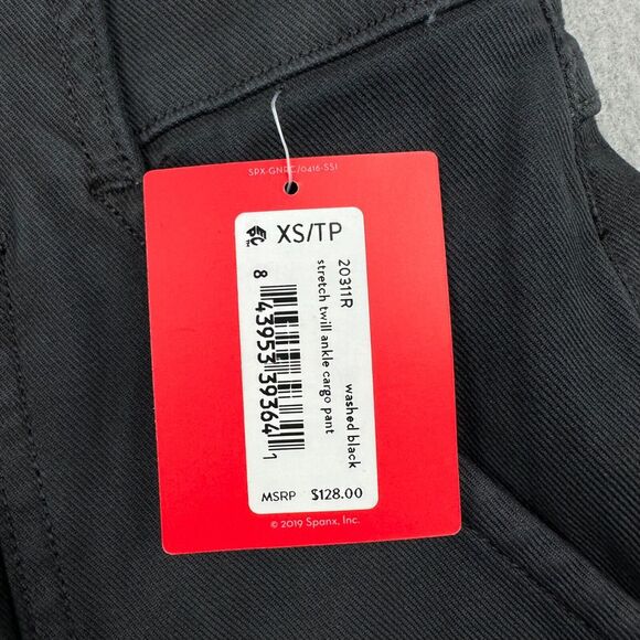 NWT Spanx Stretch Twill Ankle Cargo Pants Women's XS Black Slimming Smoothing - Picture 13 of 13